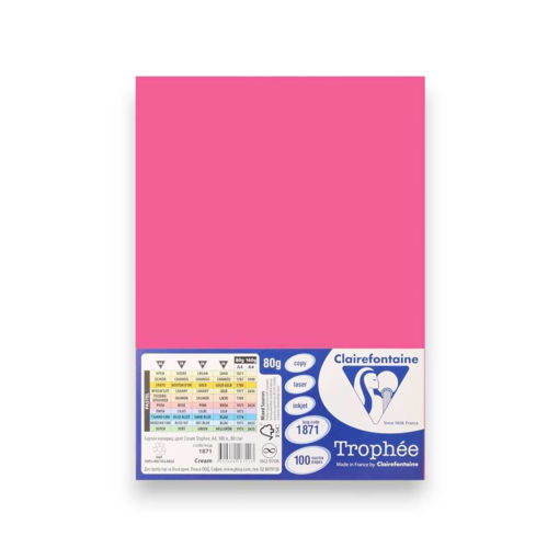 Picture of COLOURED PAPER A4 PINK X1 80GSM